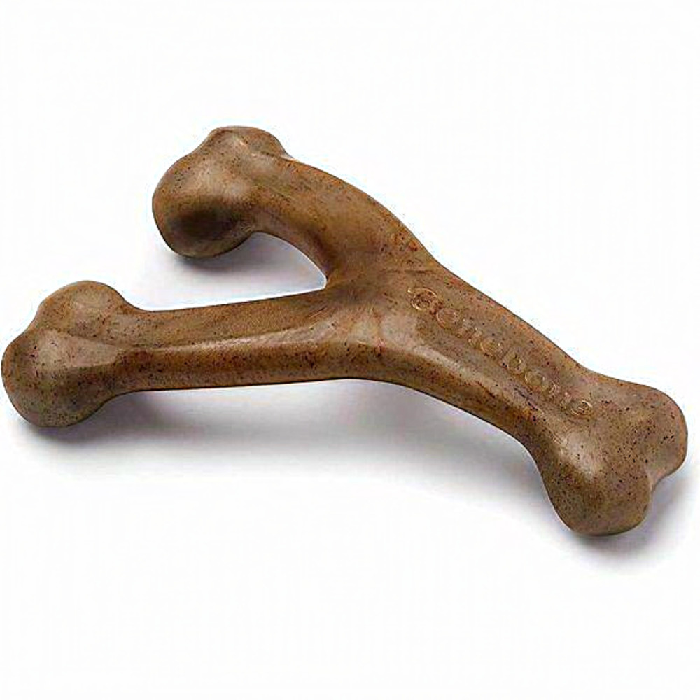 Medium Dog Aggressive Chew Toy Real Bacon Wishbone‎